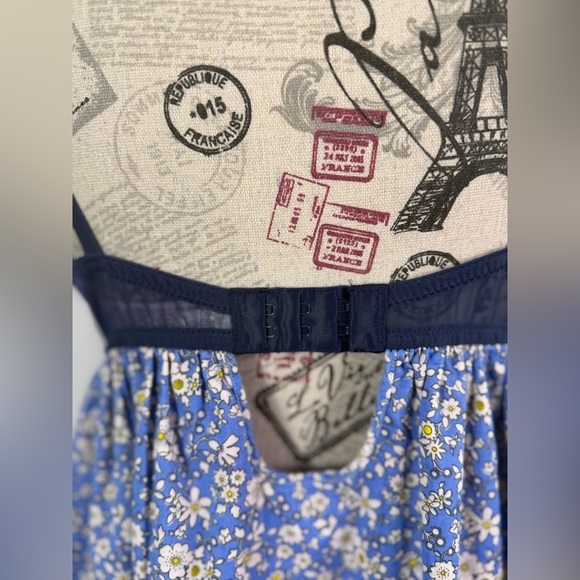 Liberty of London for Target Blue&Pink Floral Babydoll Top Lace detail size XL - Picture 11 of 15